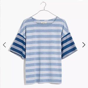 Madewell Indigo Stripe-Block Tee Size Small